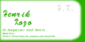 henrik kozo business card